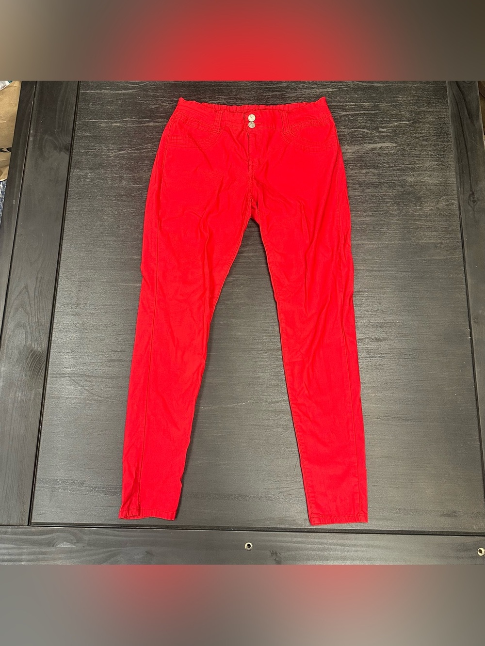 VIP Jeans Red Stretchy Skinny Jeans Size 15/16 - Picture 2 of 6